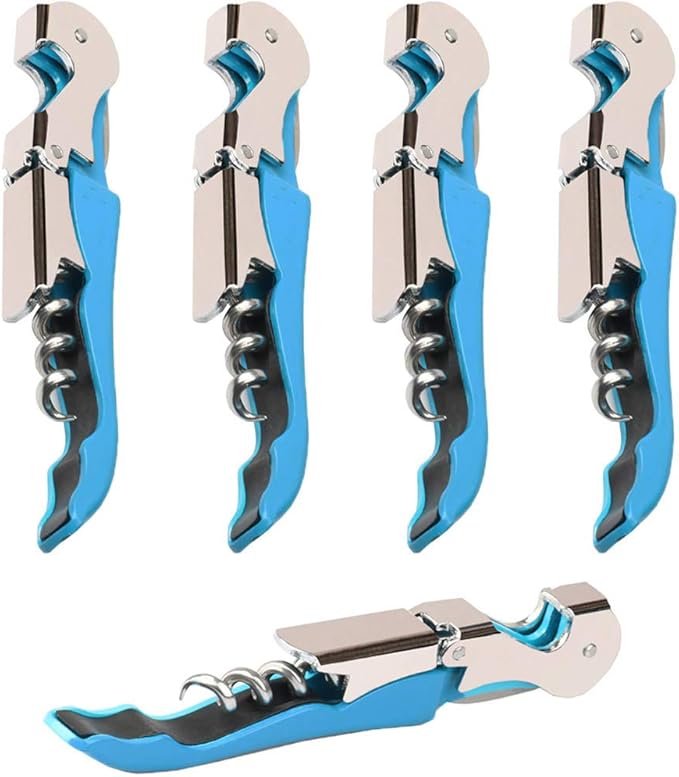 Professional Waiter Corkscrew Wine Openers Set(2PCS), Heavy Duty Stainless Steel Hinges Wine Key for Restaurant Waiters, Sommelier, Bartenders