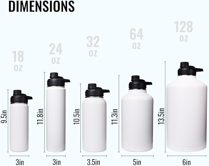 32 oz Insulated Water Bottle with Handle, 304 Stainless Steel Water Bottles with Wide Mouth, Double Wall Vacuum Sports Water Bottle, BPA Free, Keep Cold and Hot, Pink
