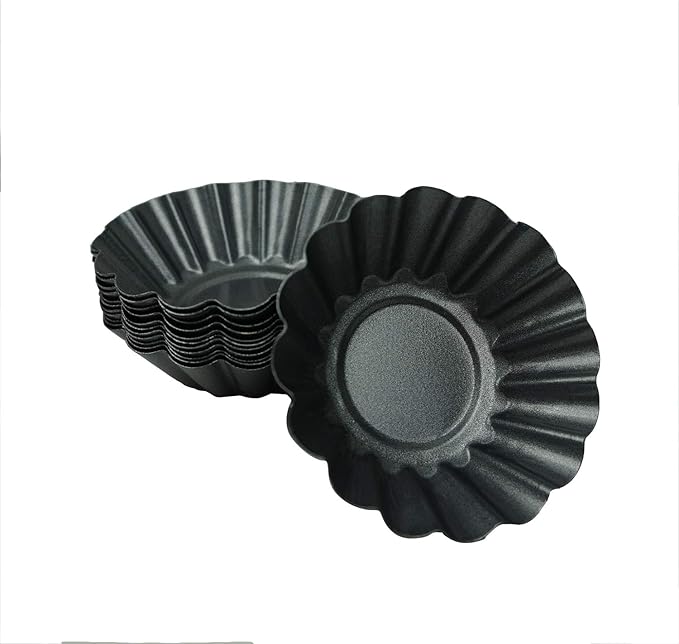 Proshopping 12 Pack Mini Tart Pan, Little Nonstick Carbon Steel Tart Molds