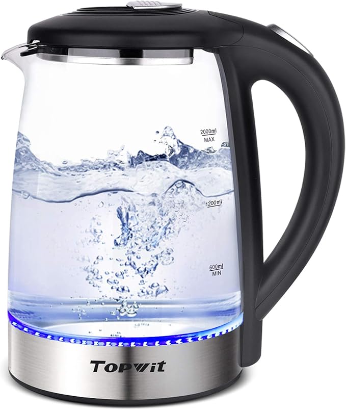 TOPWIT 2.0L Stainless Steel Electric Kettle, Rapid Boiling Hot Water Kettle