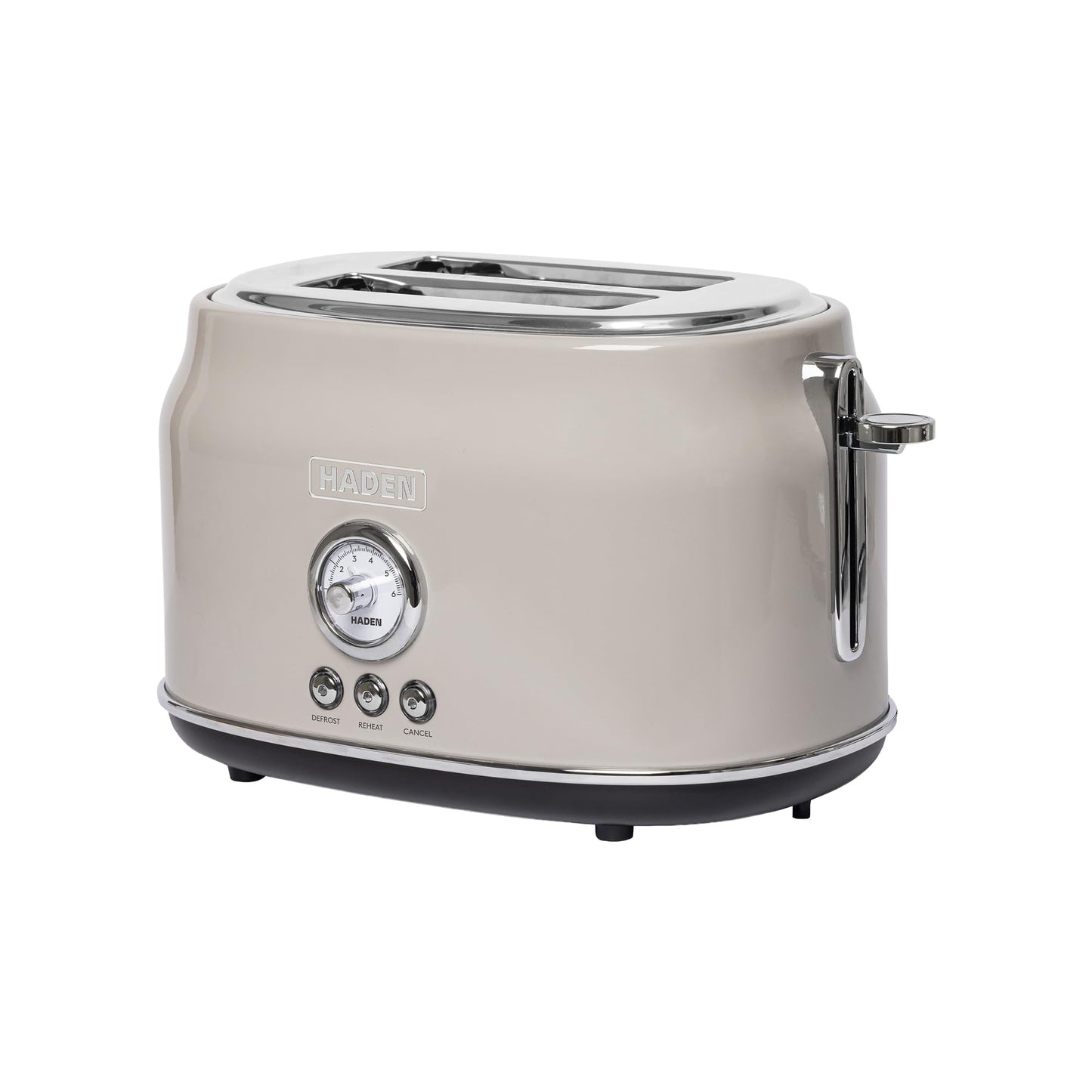 Haden Dorset 4 Slice Wide Slot Stainless Steel Toaster with Adjustable Browning Control & Non-Slip Feet, Black & Copper