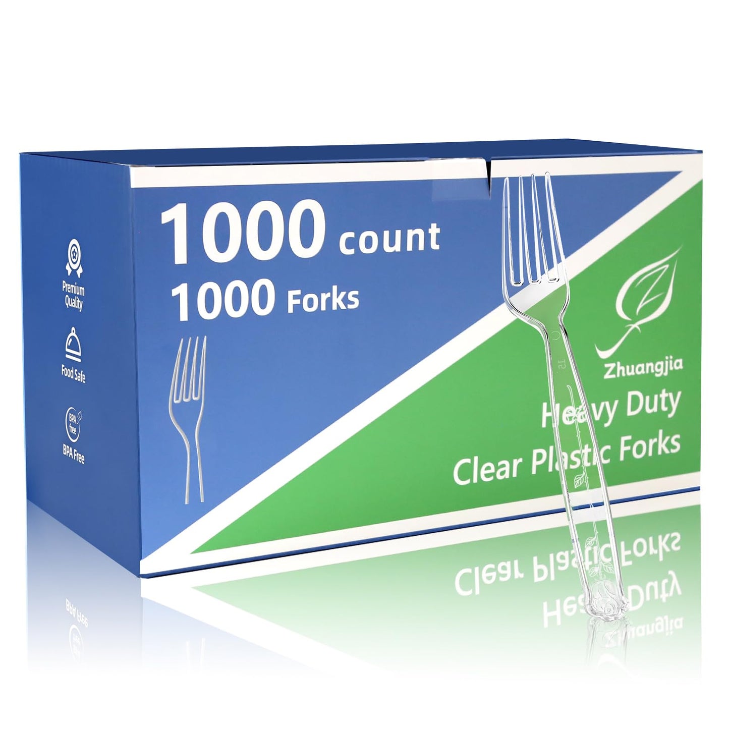 100 Count Extra Heavy Duty Clear Plastic Forks Disposable