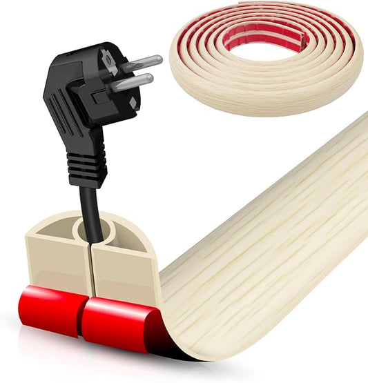 Floor Cord Cover Self Adhesive Cord Hider, 10FT Cable Management, Extension