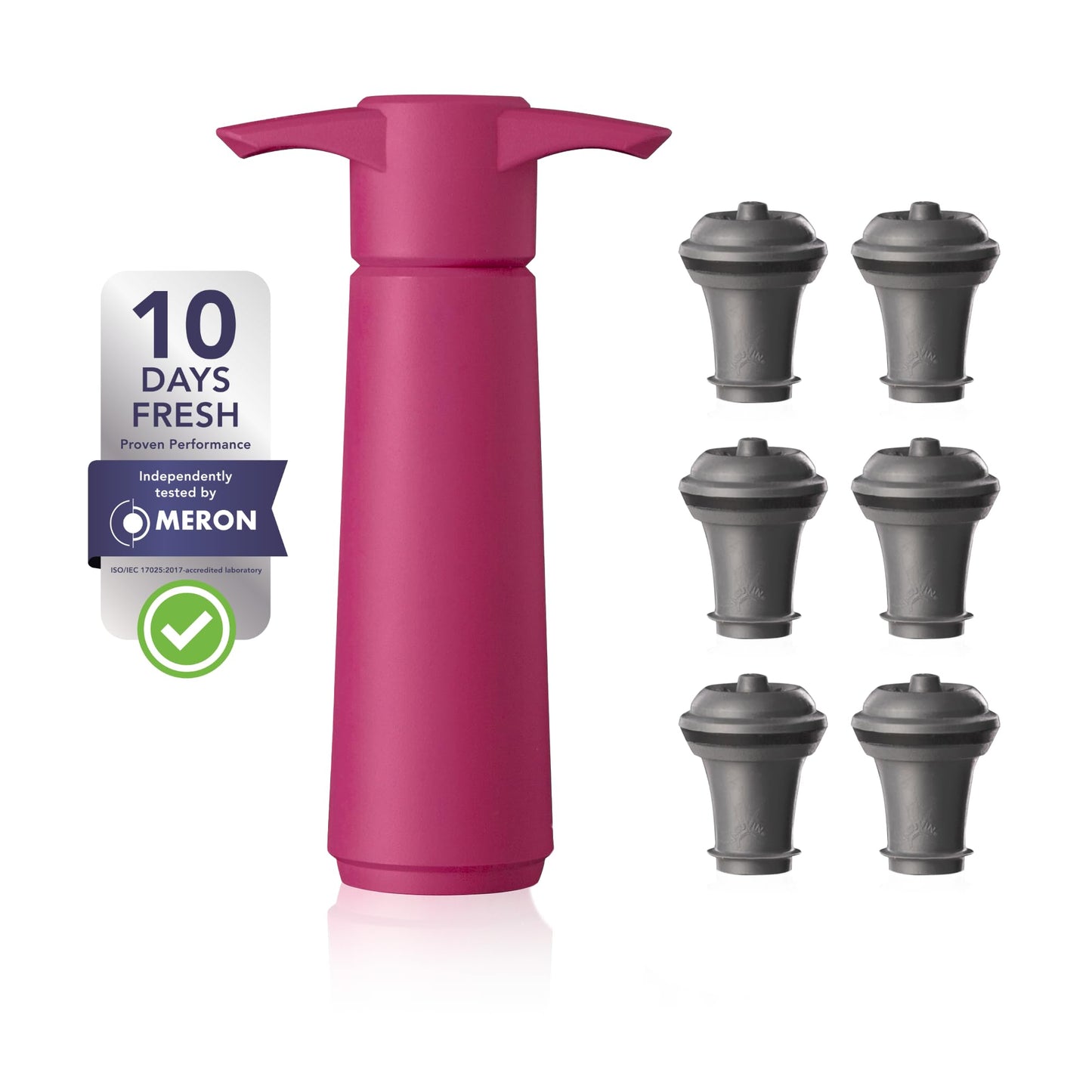 Vacu Vin Original Saver Wine Bottle Stopper – With 8 Vacuum Stoppers – Preserver Wine Stopper with Pump for Red or White Wine – Wine Accessories to Keep Wine Fresh – Airtight Seal Stoppers – Blue