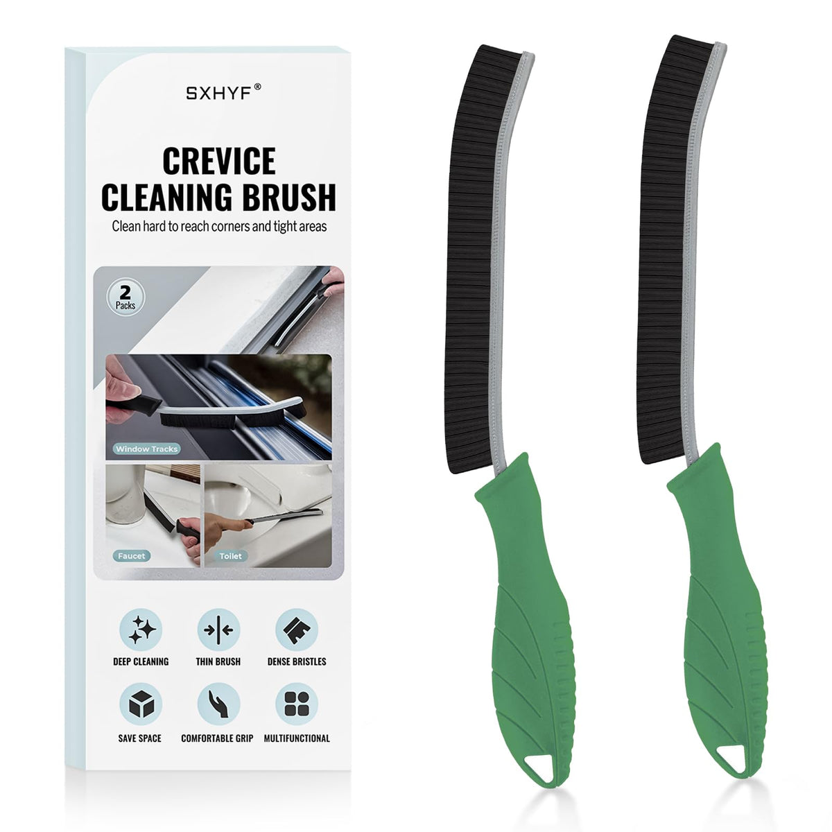 SXhyf Crevice Cleaning Brush - Grout Scrub Brush, House Cleaning Supplies, Gap Cleaning Tools, Home Essentials, Gifts for Women Men, Hard Bristle Crevice Cleaner Brush for Household Use, Bathroom