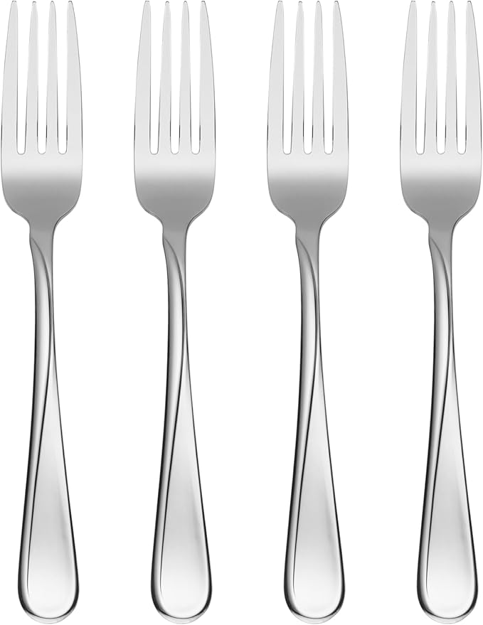 Oneida Flight Dinner Forks Silverware Set for 4, Flatware