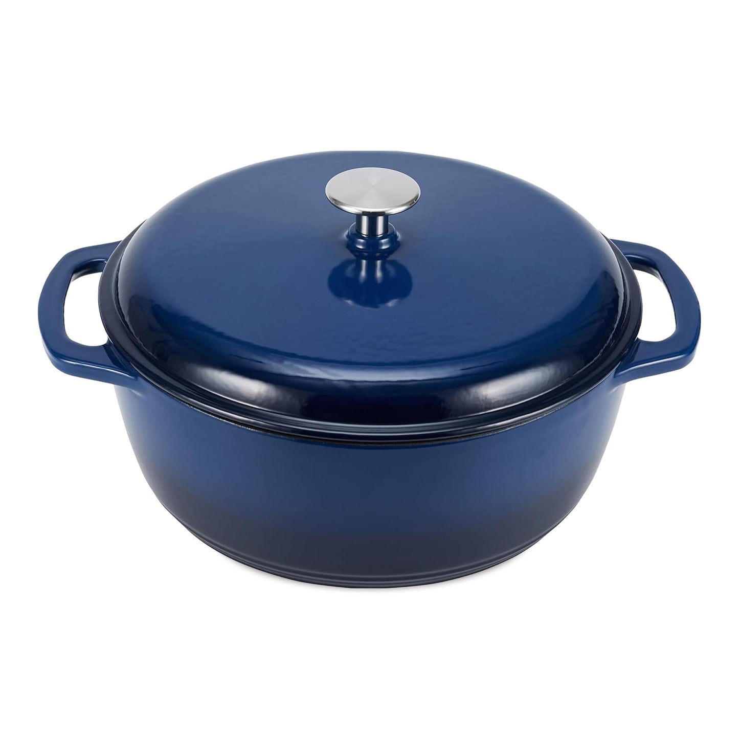 Enameled Cast Iron Dutch Oven Pot with Lid, Round, Dual Handles, Heavy-Duty, Oven Safe for Stews, Roasting, Baking, 6-Quart, Red