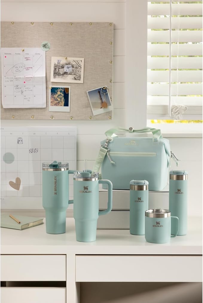 Stanley AeroLight Transit Bottle 20 oz | Locking Drink Through Lid | Leak Resistant Water Bottle or Coffee Travel Mug | Lightweight Insulated Stainless Steel | BPA-Free | Seafoam