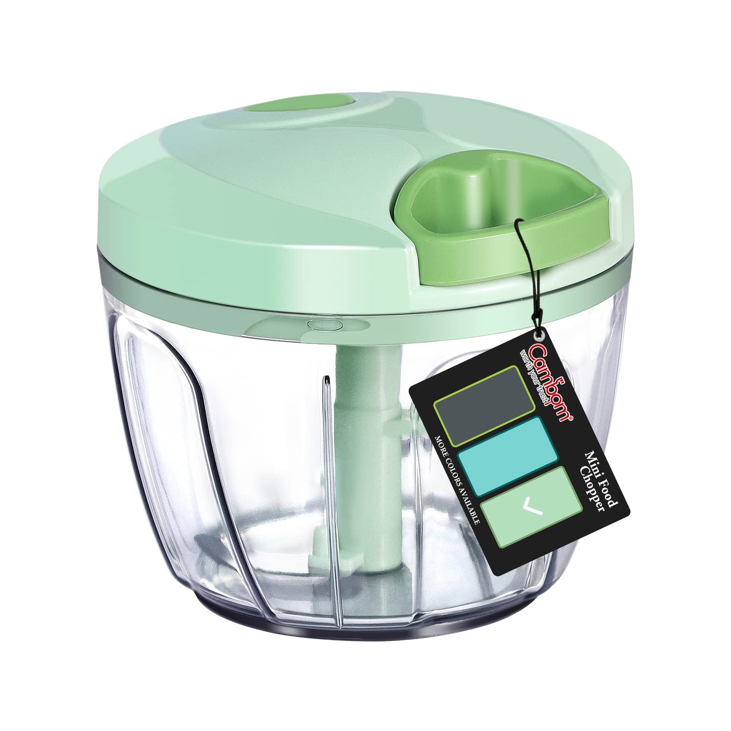 Cambom Manual Food Chopper Vegetable Cutter, Hand String Vegetable Chopper Onions Cutter for Vegetable Fruits Nuts BPA Free Food Safe Material, 900ml Blue