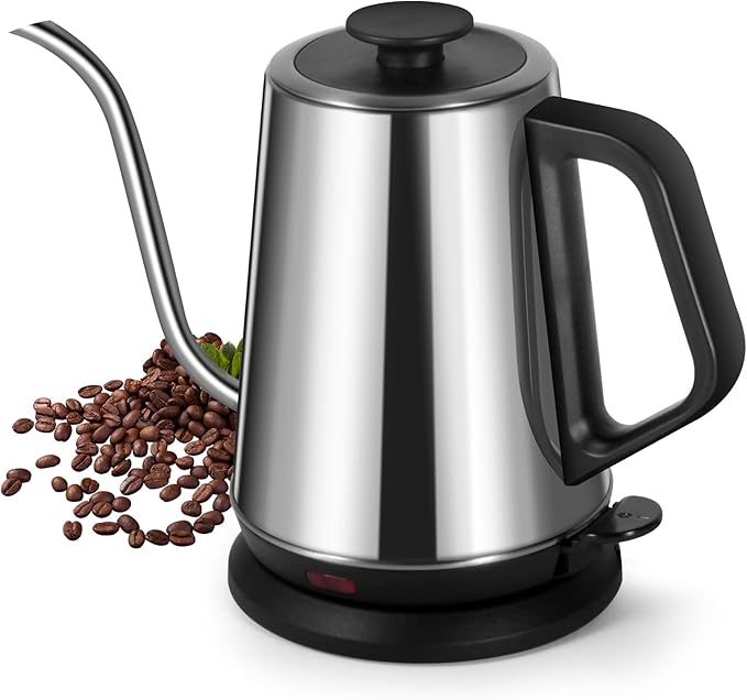 Ulcreigo 1L Electric Tea Kettle, Gooseneck Kettle for Coffee & Tea