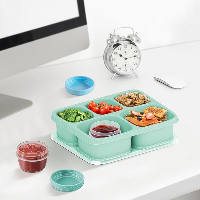 Salad Dressing Container to Go with lids,Dishwasher and Microwave Safe Tiny Condiment Containers with Graduated Lines, Reusable and Leakproof Small Sauce Containers for Lunch Box 12 Pcs 2.7 OZ Mixed 3