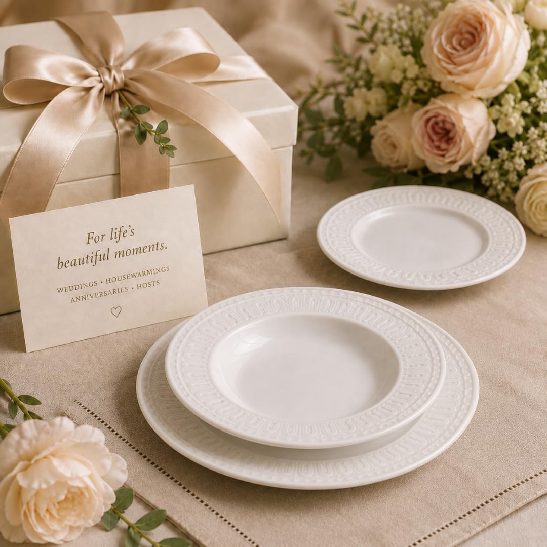 Villeroy & Boch Cellini 12 Piece Dinnerware Set, White, Service for 4