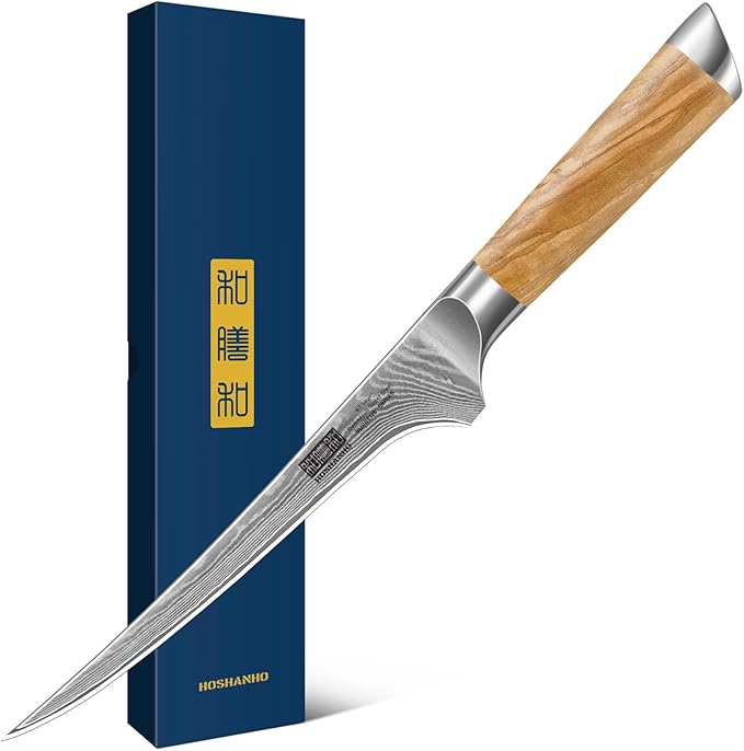 HOSHANHO Damascus Nakiri Knife 6.5", Sharp Kitchen Knife for Vegetables