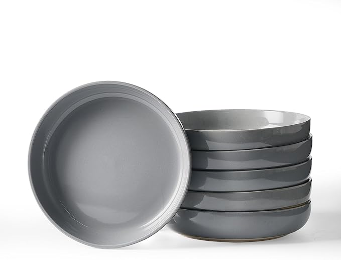 famiware Milkyway 33 oz Pasta Bowls Set of 4, Dark Gray