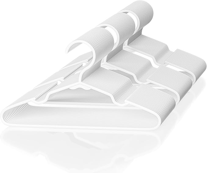 VTRIN Baby Hangers 60 Pack Large Capacity Hard Plastic Kids Hangers Suitable for All Clothes of Infant and Toddler, Such as Short, Shirts and Thick Coats, for Kids Clothes