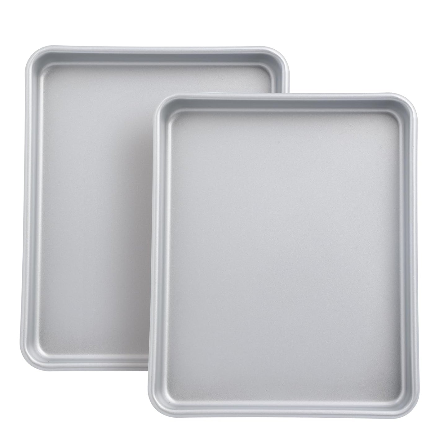 Toaster Oven Pans Set of 2, Shinsin 11-Inch Nonstick Baking Sheet Pans and Trays, 1/8 Thicker Replacement Small Baking Tray Accessories for Cookie, Non Toxic and Easy Clean and Diswasher Safe, Pink