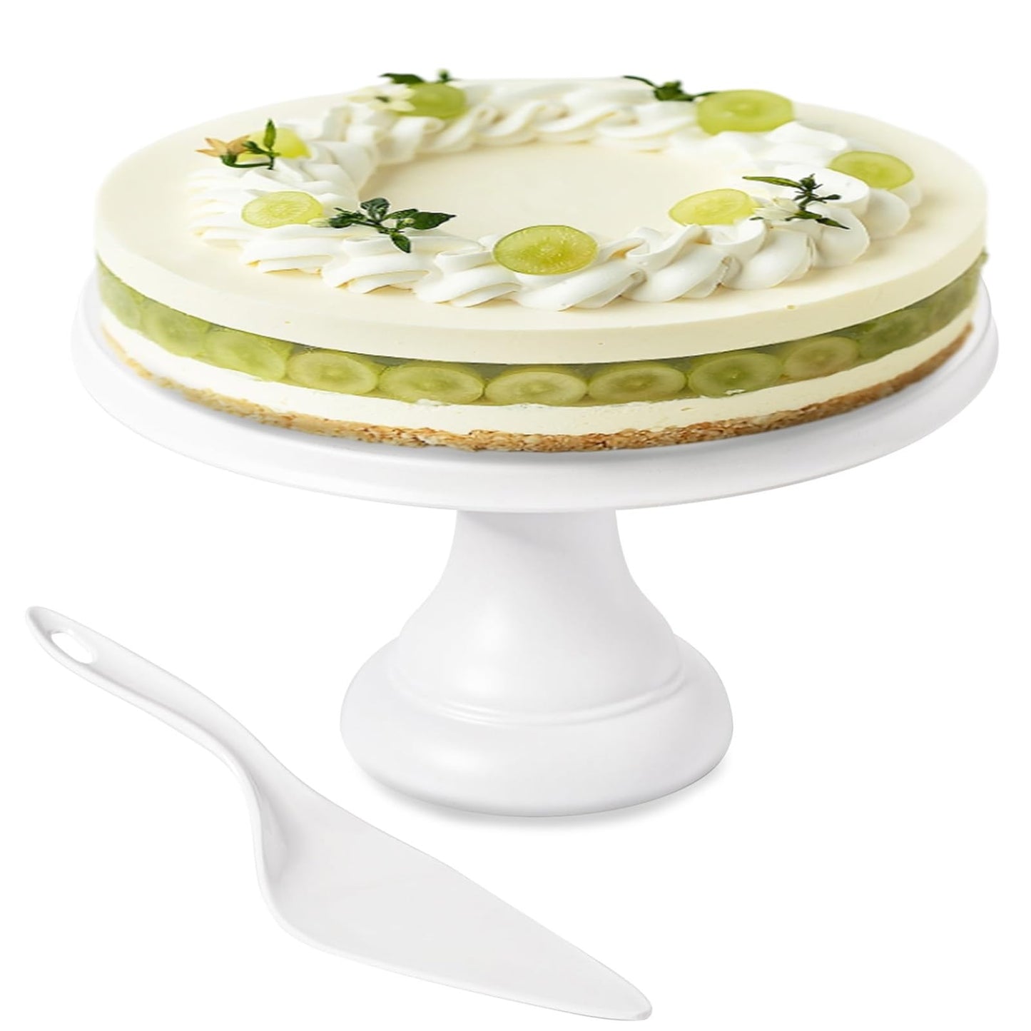 Cake Stand, 12'' Rotating Cake Turntable Revolving Cake Spinner Stand Cake Decorating Kit Display Stand Bamboo Fiber Turns Smoothly Painting Turn Table Stand for Pastries, Cupcakes(Black, L)