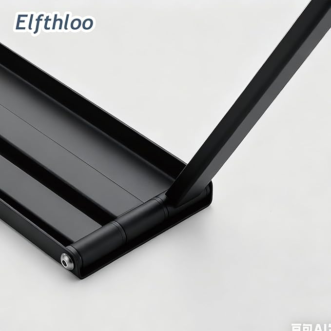 Swivel Foldable Towel Rack, Elfthloo 41cm(16 in) Rotating 3-Arm Towel Bar Rod, Space Saving Wall Mounted Holder, Stainless Steel Swing Out Hanger for Bathroom, Kitchen (1 Pack, Black)