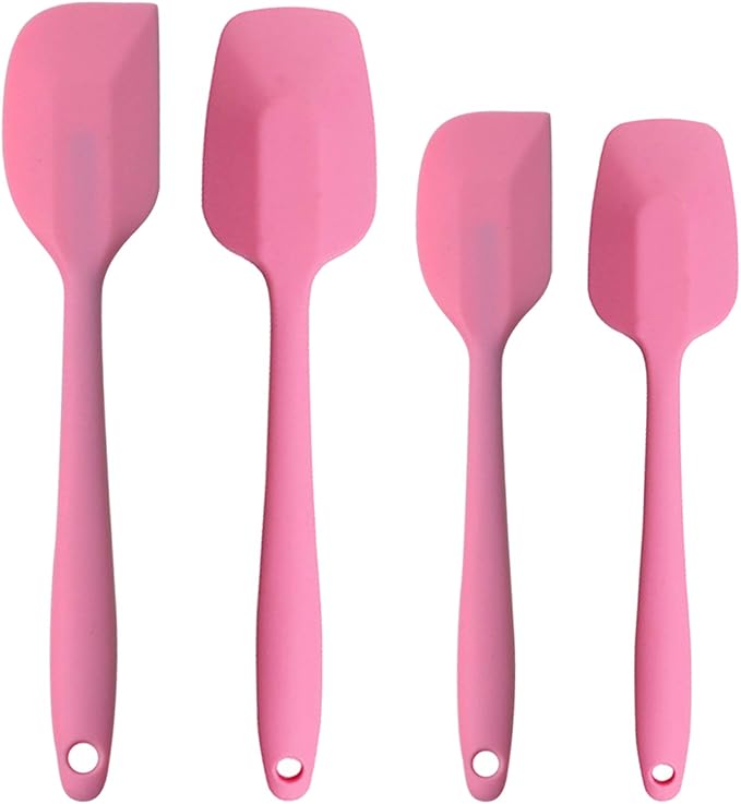 Silicone Spatulas Set, Rubber Spoon Spatula Heat Resistant Spoonula One Piece Design Seamless Spatula Non-Stick Scrapers Baking Mixing Tool (Blue Set)