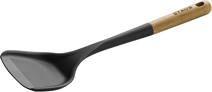 Staub Wok Spatula, Wok Utensil, Non-Stick Silicone, Black