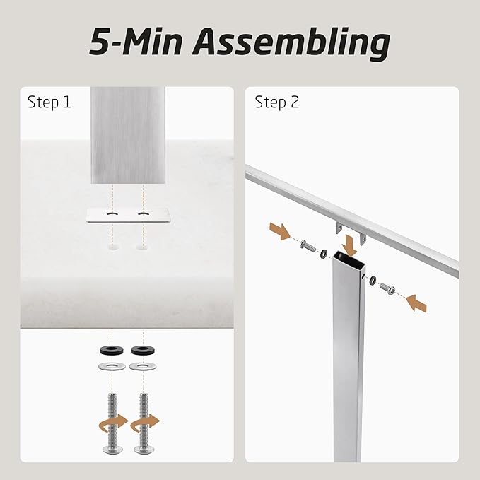 KES Standing Towel Racks for Bathroom 2-Tier, Floor Towel Rack Stand with Heavy Marble Base, Upgrade Steady Freestanding Design, Pro-Grade 18/8 Stainless Steel Brushed Finish, BTH217-2
