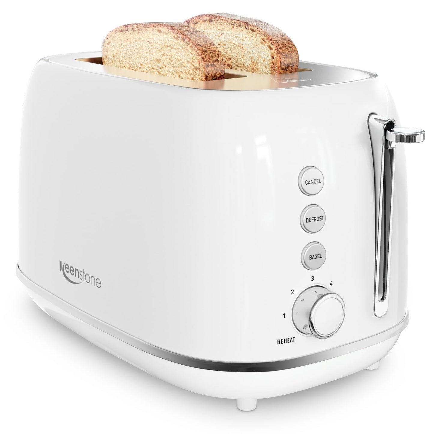 2 Slice Retro Stainless Steel Toaster with Bagel, Cancel, Defrost Function and 6 Bread Shade Settings Bread Toaster, Extra Wide Slot and Removable Crumb Tray (Black)