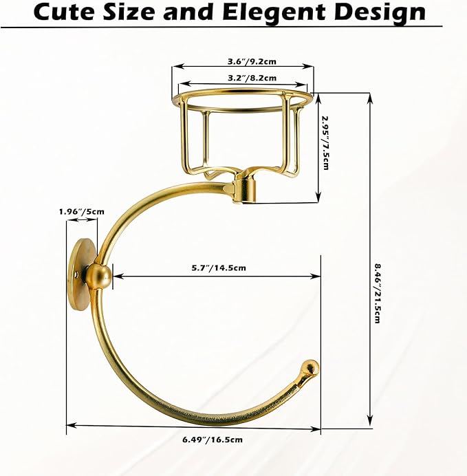 Gold Hand Towel Holder for Bathroom Wall, Towel Hook with Wall Candle Holder,Elegent Towel Ring Rose Gold, Sturdy Towel Rack Wall Mounted Hanger for Bathroom
