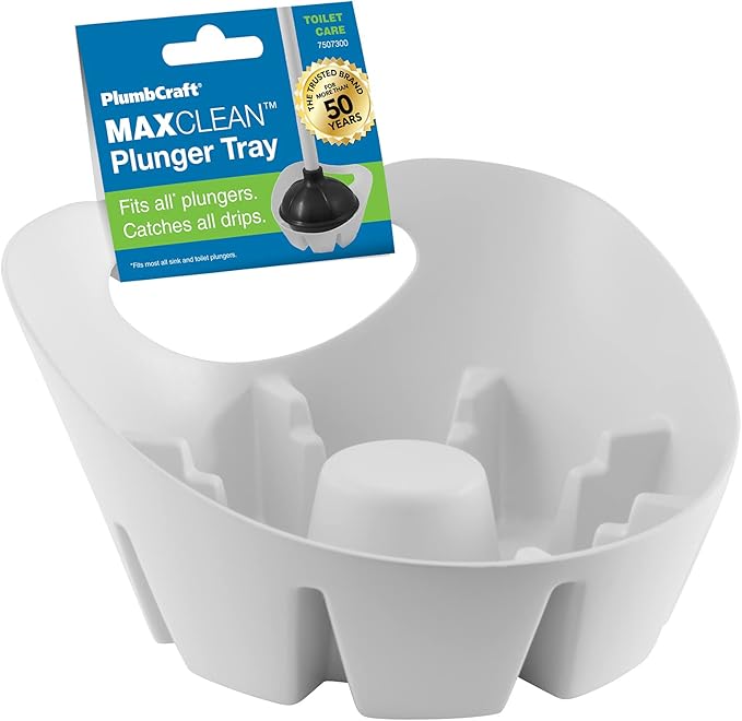 Plumb Craft Universal Plunger Holder Drip Tray, White (1 Pack)