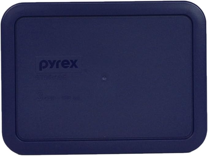 Pyrex 7210-PC 3-Cup Blue Food Storage Replacement Lid (2-Pack) - Made in the USA