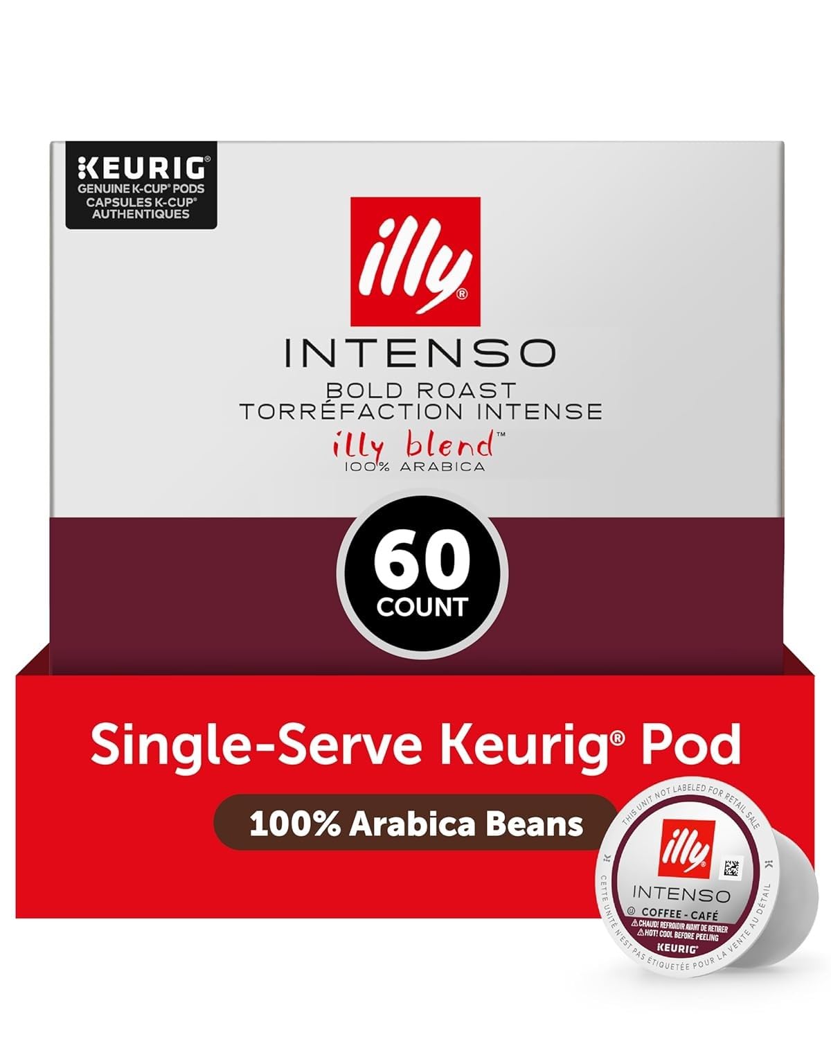 illy Coffee K Cup Pods, Intenso Dark Roast, 20 Count, 1 Pack