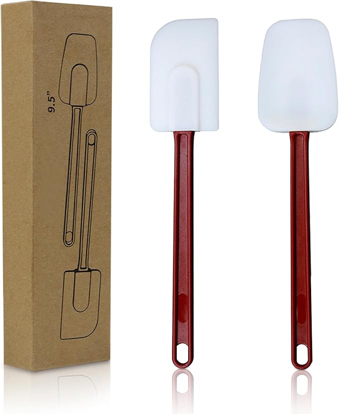 14 INCH Silicone Spatulas Heat Resistant Heavy Duty Rubber Spatulas Commercial Spatulas Set for Kitchen Use Silicone Cooking Utensils Sets of 2