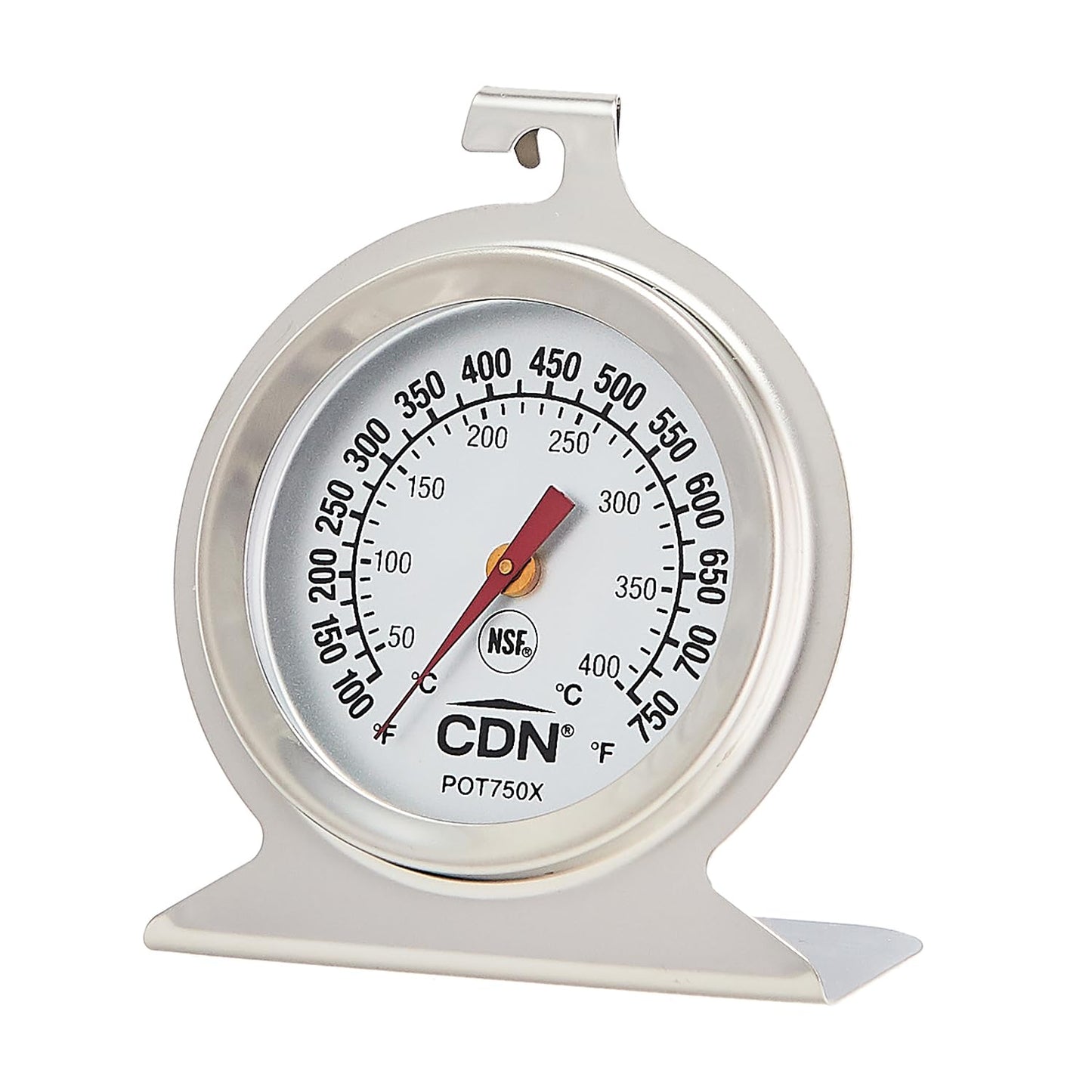 CDN High Heat Oven Thermometer | ProAccurate® | NSF Certified | 100-750°F Range | For Broiling, Roasting, High-Temp Cooking | Lab Glass Lens | POT750X