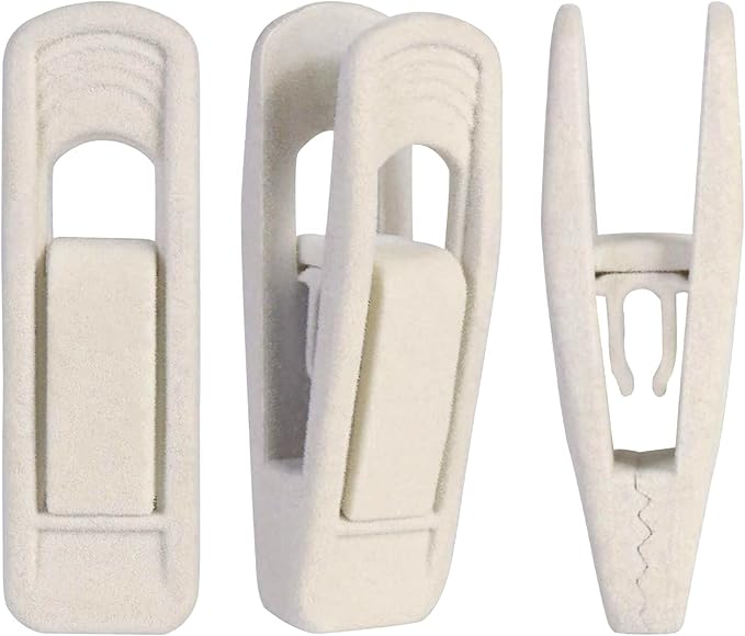 Trgowaul Velvet Hangers - Strong Finger Clips for Thin Pants (20pc, Beige)