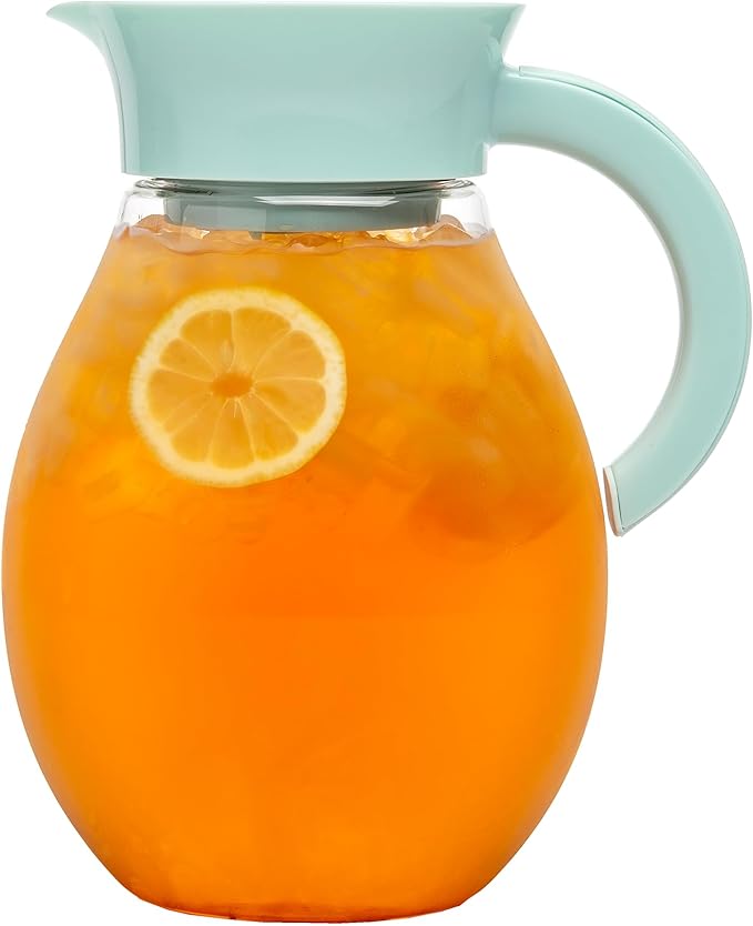 Primula The Big Iced Tea Maker Tritan Plastic Infusion Beverage Pitcher with Leak Proof, Airtight Lid, Fine Mesh Resuable Filter, Manufactured without PFOA, Dishwasher Safe, 1-Gallon, Red