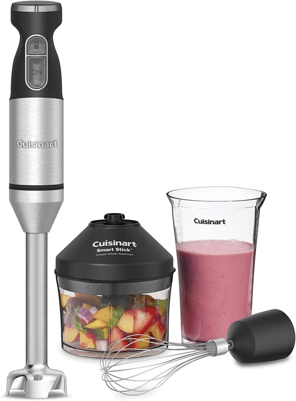Cuisinart Smart Stick Two-Speed Corded Hand Blender, Powerful Immersion Blender with 300-Watt Motor Blends Shakes, Smoothies, Puree, Baby Food, Soups & Sauces, CSB-175RP1, Red