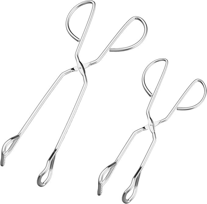 HINMAY 10" 13" Stainless Steel Kitchen Scissor Tongs, Set of 2