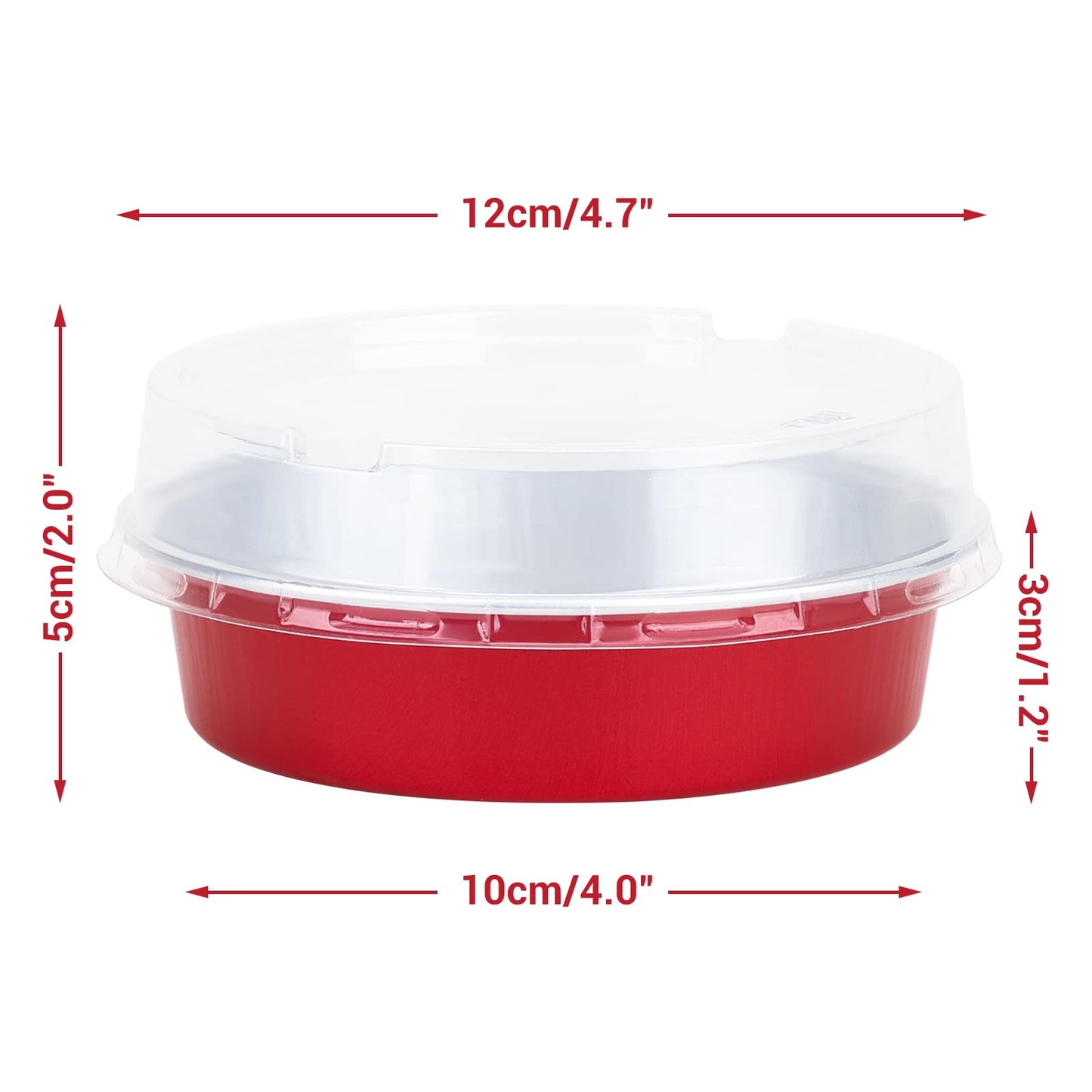 Beasea Mini Pie Pans with Lids, 120 Pack 4 Inch 8oz Disposable Mini Cake Pans Creme Brulee Aluminum Foil Pie Tart Ramekins Tins Silver Small Individual Round Containers Oven Safe for Baking