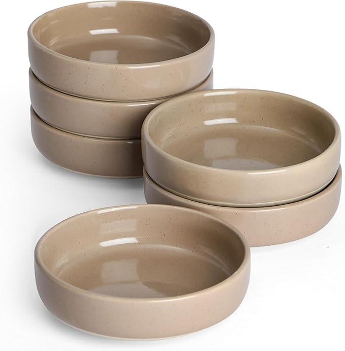 famiware Ceramic Soy Sauce Dish, 3oz Dipping Bowls Set of 6, Verdure
