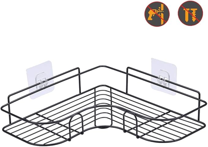 LAIGOO 8 Pcs Replacement Corner Shower Caddy Adhesive Hook Stickers, No Drilling Wall Hooks Adhesive Strips for Bathroom Shelves