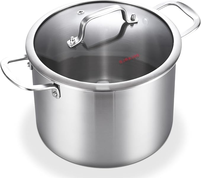 DELARLO Tri-ply Stainless Steel 20 Quart Heavy Duty Induction Stock Pot