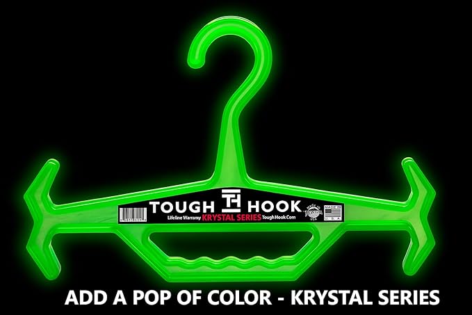 Original Xtreme KRYSTAL Translucent Heavy Duty Clear Hangers | American Made |Anti-Slip Tactical Hanger for Police Gear,Scuba Gear & Dive BCD,ABS Resin 200-lb Capacity Wetsuit Hanger Tough Hook-1 Pack
