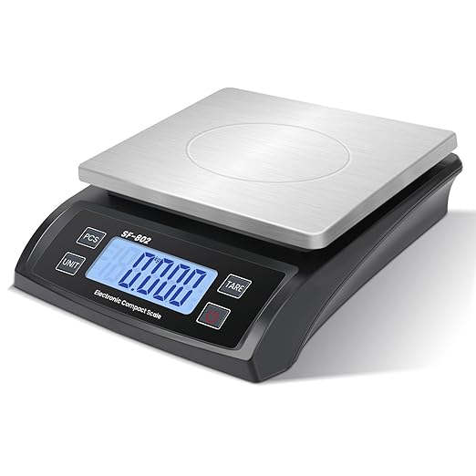 Puozult Digital Kitchen Scale 30kg/66lb Large Food Scale for Baking Cooking Stainless Bread Scale with LCD Display Counting Scales for Commercial(Color: Stainless White)