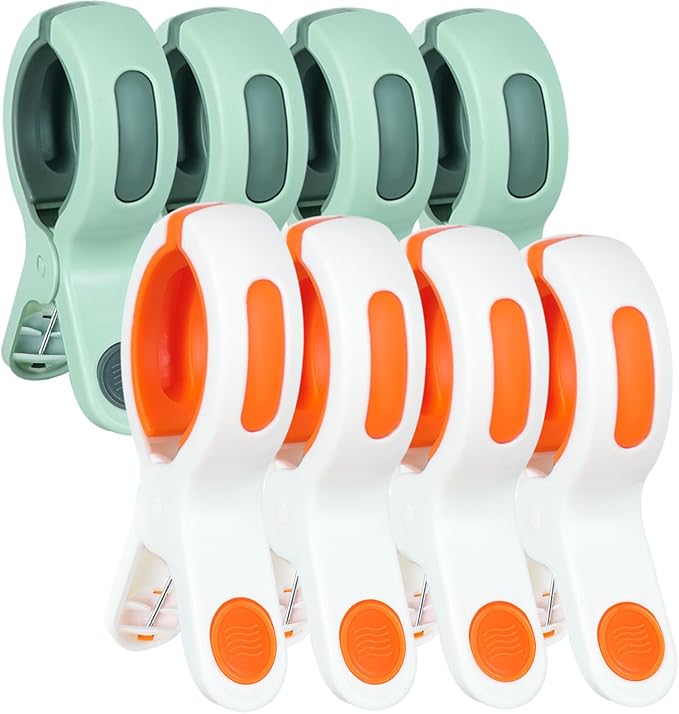 Beach Towel Clips for Beach Chair Towel Holder for Beach Chair Pool Chair on Cruise-Jumbo Size,Plastic Strong Beach Chair Clips to Keep Your Towel from Blowing Away,Heavy Duty and in Bright Colors