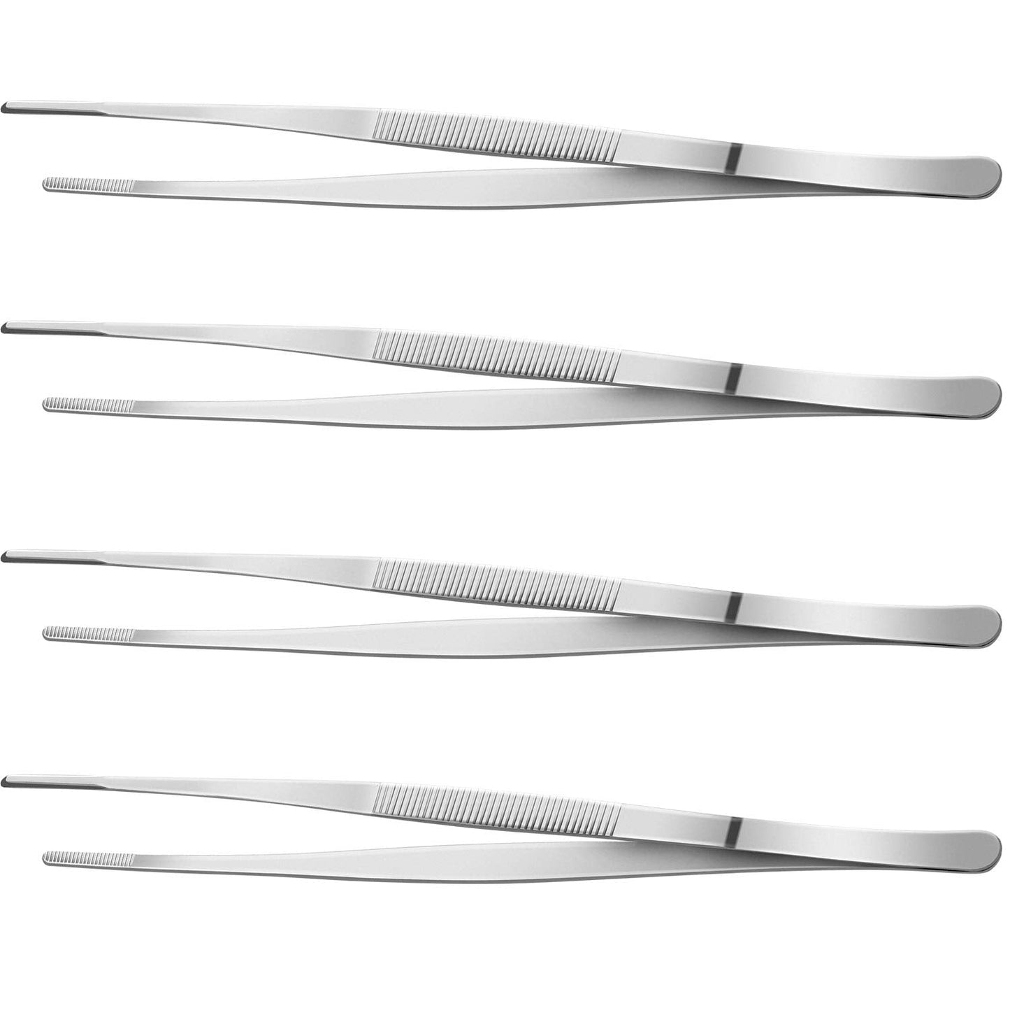 Yaomiao 4 Packs 10 Inch Bar Tweezers Black Multi-use Cocktail Tongs