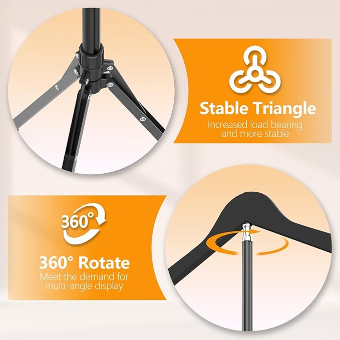 Adjustable Shirt Display Stand 32-63 Inch, Foldable Clothing Display Stand Mannequin Torso for Retail Vendors, Multi-Use Steamer Rack Stand for Clothes Garment
