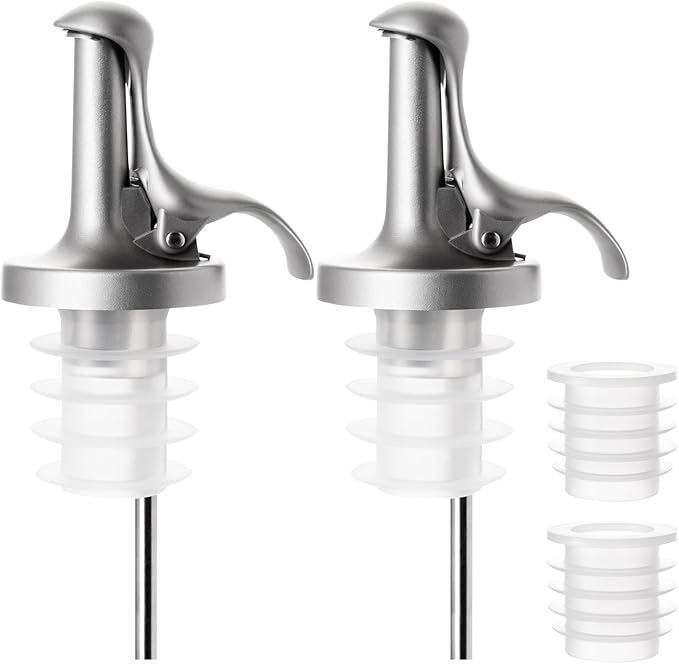 3-in-1 Liquor Pour Spout with Speed Spouts, Olive Oil Spout with Caps
