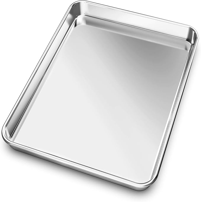 Baking Sheet, Yododo Stainless Steel Baking Pans Tray Cookie Sheet Toaster Oven Tray Pan Cookie Pan, Non Toxic & Healthy, Superior Mirror Finish & Rust Free, Easy Clean & Dishwasher Safe - 23½ inch