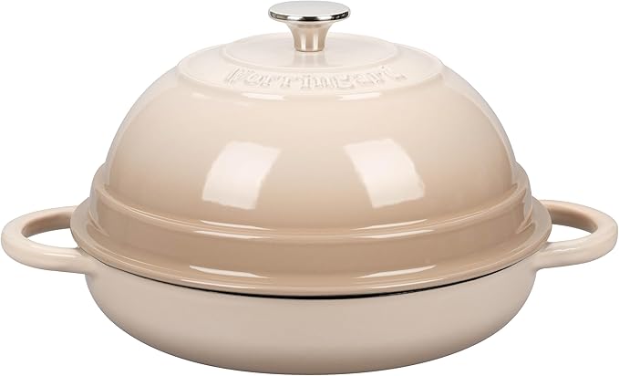 VORRINGARD Cast Iron Enameled Dutch Oven Pot with Lid for Bread Baking, Bread Oven, 6 Quart, Latte