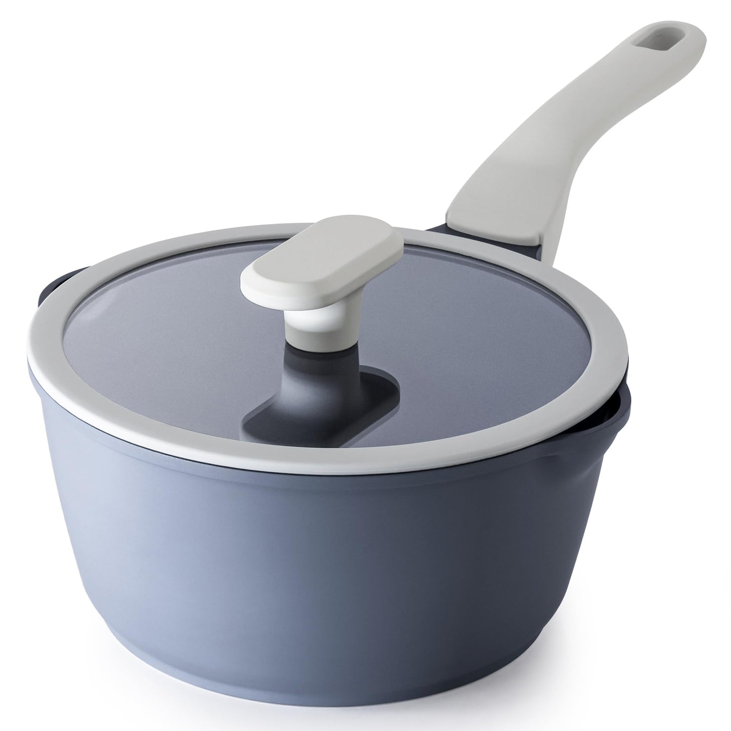 PRICUSIS Nonstick Saucepan with Lid, 2 Quart Sauce Pan, Healthy Sauce Pot with Pour Spouts for Multipurpose Use, PFOS & PFOA Free, Induction Compatible, Apricot