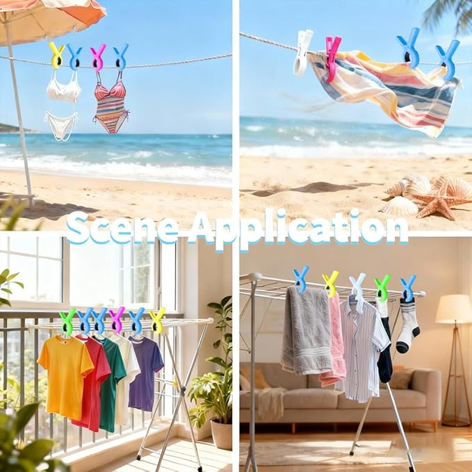 Beach Towel Clips for Beach Chairs,10 Pcs  Towel Holder for Beach Chair Pool Chair on  Cruise, Jumbo Size Heavy Duty Clothes Pins  Beach Chair Clips to Beach Accessories Must  Haves, 5 Colors (10)